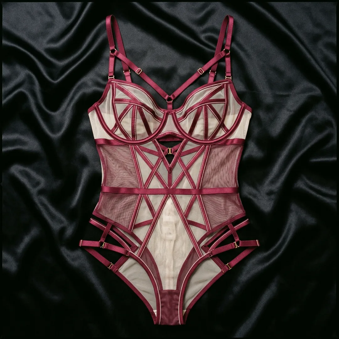 Strappy Mesh Teddy